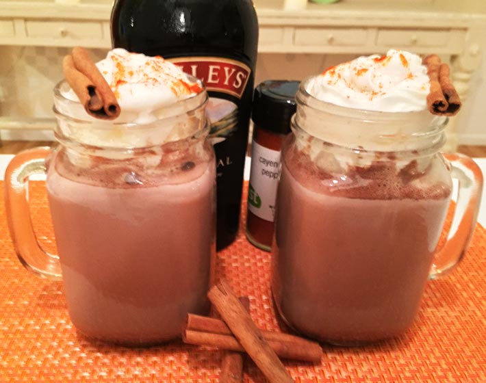 Spicy and Spiked Hot Chocolate