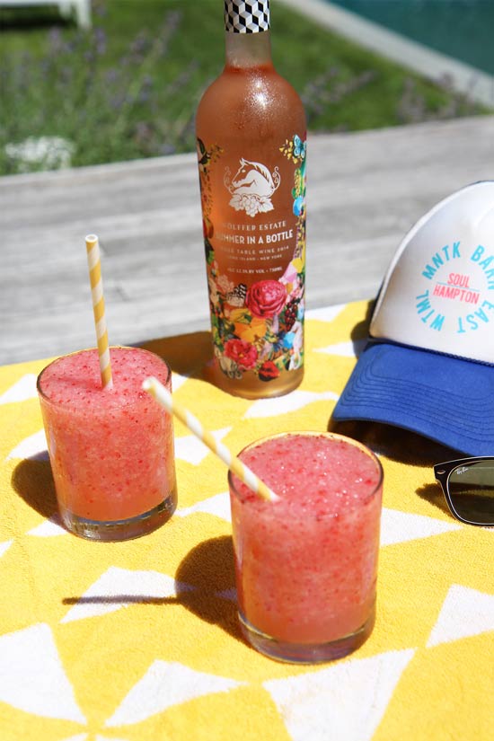 How to Make Island Frosé (Frozen Rosé) Recipe. Super easy, fun, and instant vacation in your backyard kind of recipe. www.ChopHappy.com