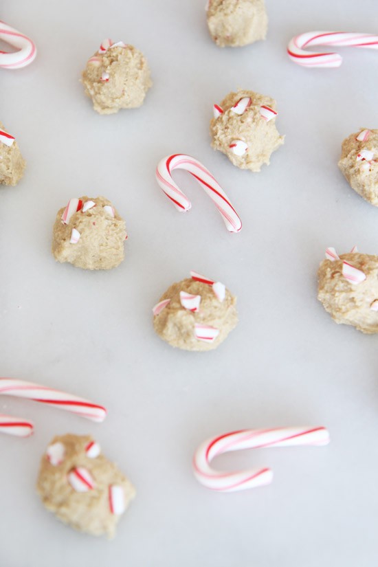 Candy Cane Cookie Dough Recipe - that is a no bake, make ahead, easy dessert. This is perfect for cookie exchange or just as a fun dessert at your holiday party. www.ChopHappy.com #cookiedough #ChristmasRecipe