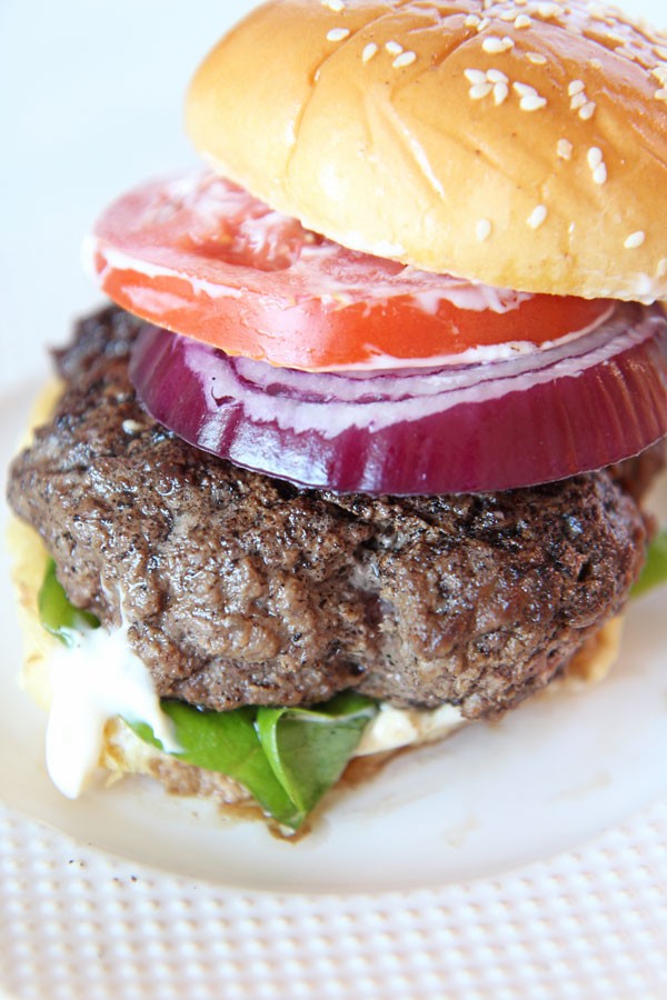 Brown Butter Burgers Recipe. Super easy 10 minute and 10 dollar recipe. All you need is butter, ground beef, salt and pepper. This is a burger party dream. Happy Cooking! www.ChopHappy.com #burgerrecipe #bestburger #butter