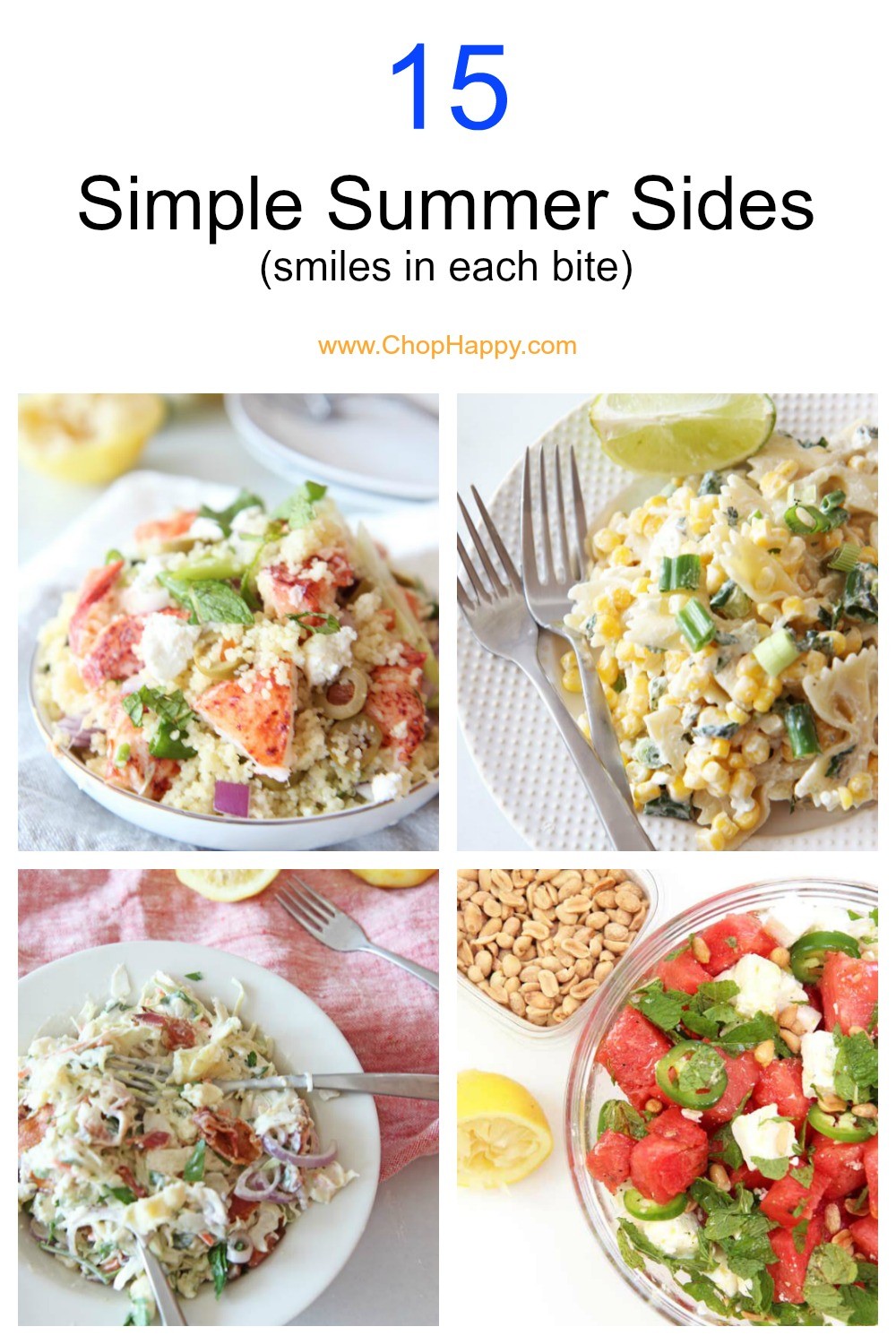 Hot sun, cold drinks, and easy summer sides! This is my idea of a relaxing fun day in the summer sun! Pasta salad, potato salad, coleslaw, corn salad and other fun summer eats recipes. Happy Summer eating! #summerrecipes #potatosalad