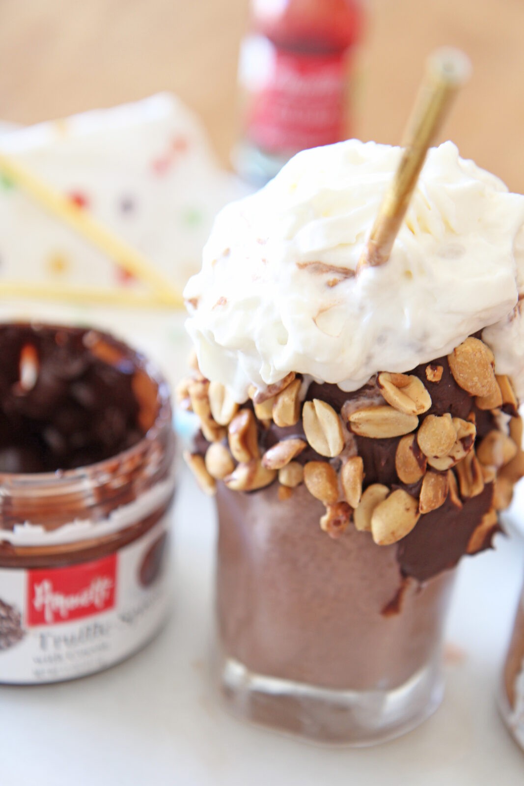 Treat Yourself Chocolate Ice Cream Shake Recipe. Chocolate ice cream, whipped cream, syrup, and jam makes this decadent.