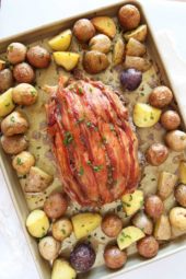 The Best Bacon Meatloaf and Potatoes (sheet pan dinner)