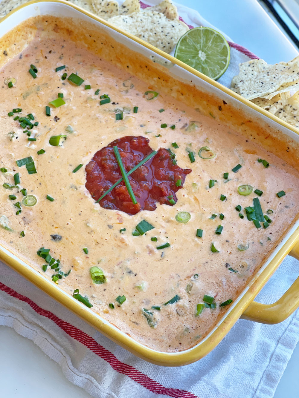 Easy Baked Queso Dip. This easy hack makes cooking easier and less mess. Happy Cooking! www.ChopHappy.com #quesodip #tiktokhack