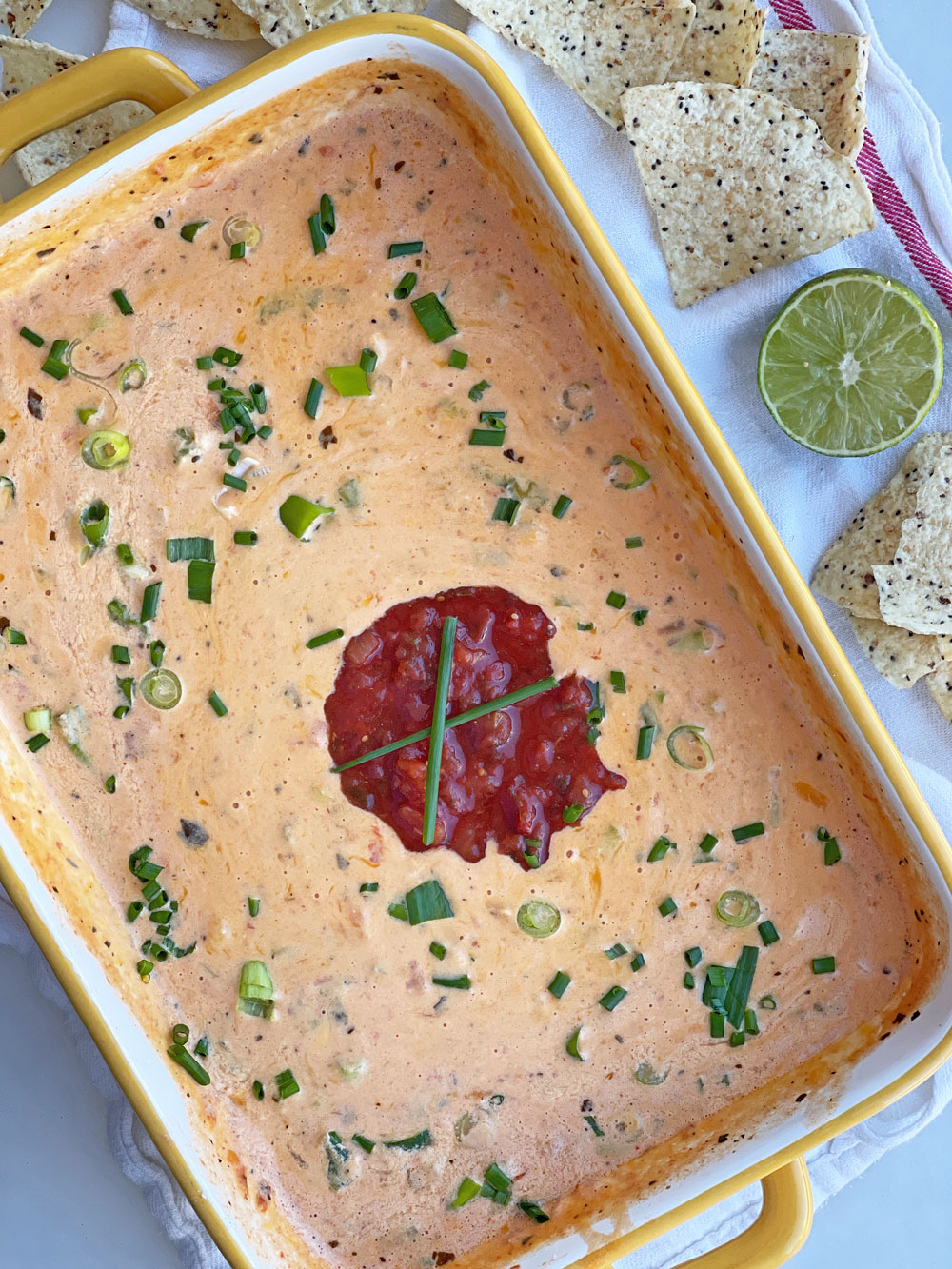 Easy Baked Queso Dip. This easy hack makes cooking easier and less mess. Happy Cooking! www.ChopHappy.com #quesodip #tiktokhack