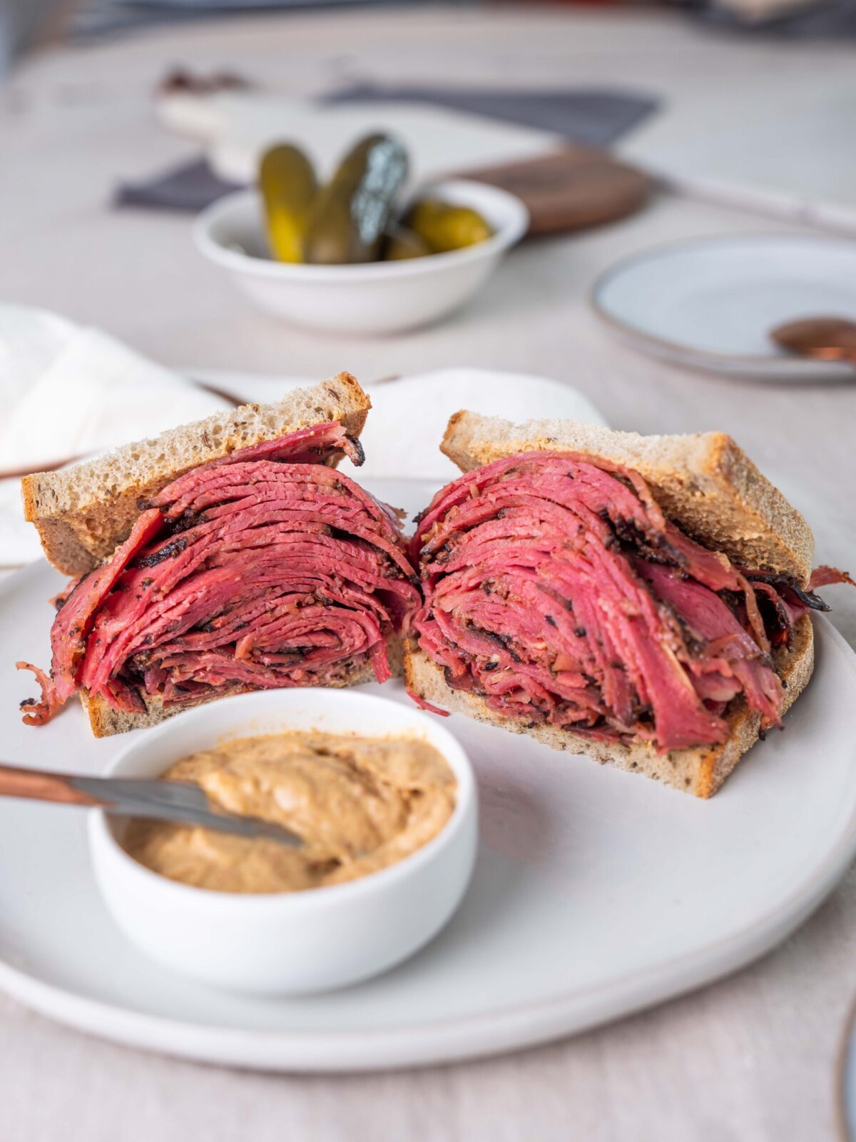 Best Pastrami Online. This is jewish comfort food with NYC foodie love. The beefy juicy pastrami is a NYC classic. Free delivery and perfect gift for holidays. www.ChopHappy.com #pastrami #JewishFood